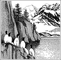 Pen and ink illustrations for Alaska Travel Adventures